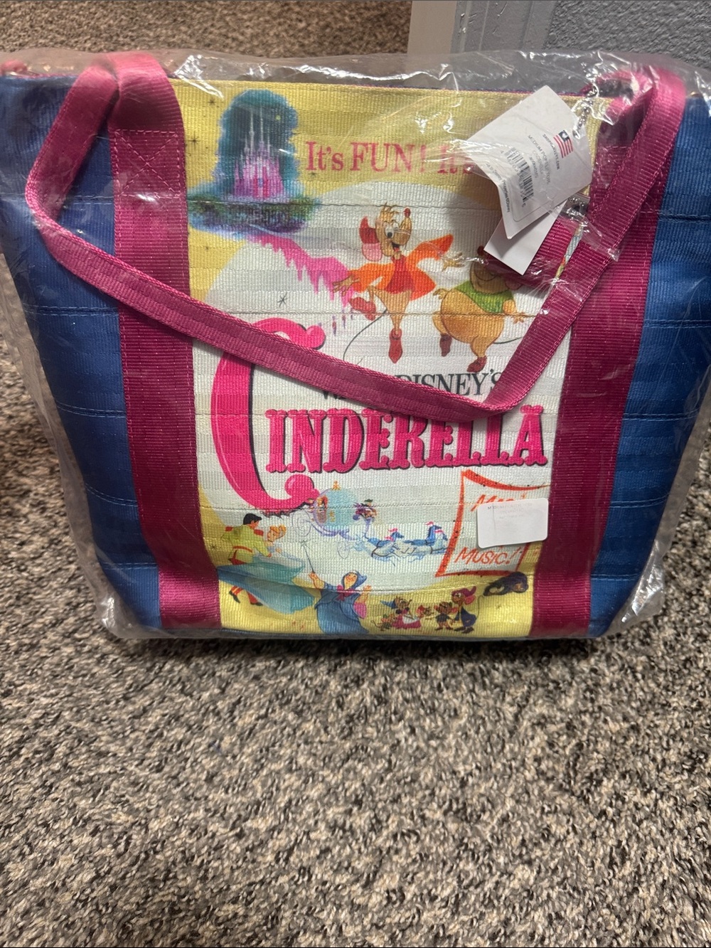Harveys Cinderella Tote in Yellow, Blue & Pink